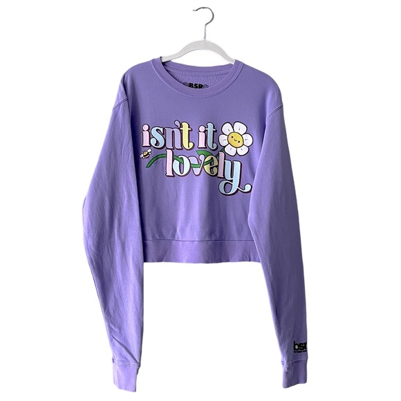 NWOT BSR By Samii Ryan Isn’t It Lovely Crew Neck Sweatshirt/Short Set Medium - Picture 4 of 13